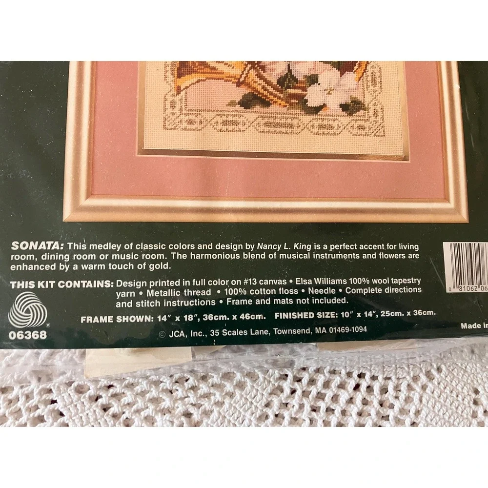 Vintage Elsa Williams Needlepoint Kit: Sonata Violin Design